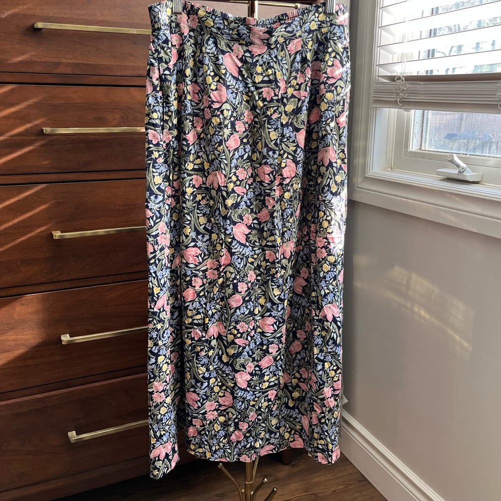 Romantic Floral Pink and Blue Women's Skirt